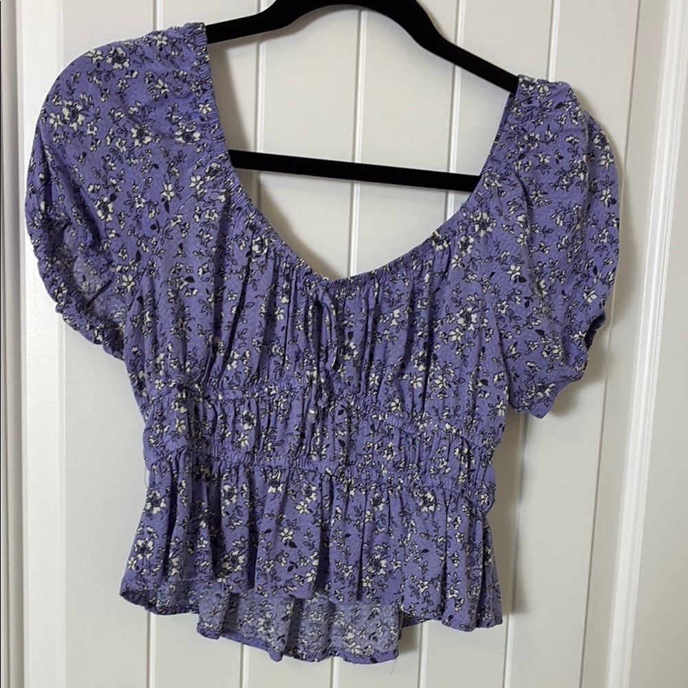 Floral Purple Women's Crop Top
